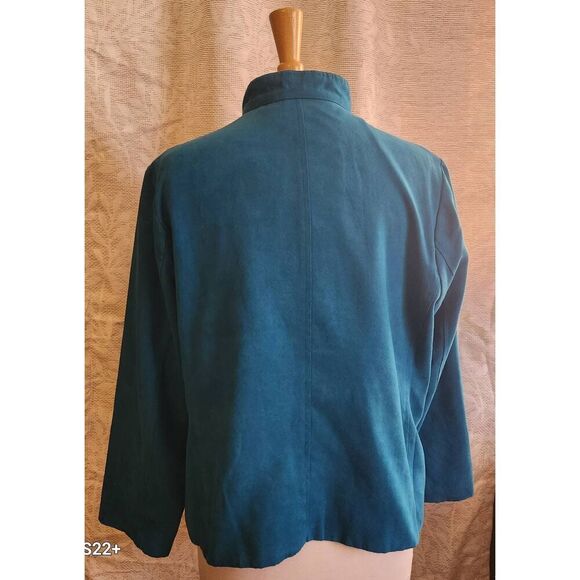 J9  Studio Works petite dressy turquois zip up utility Jacket - Picture 6 of 9